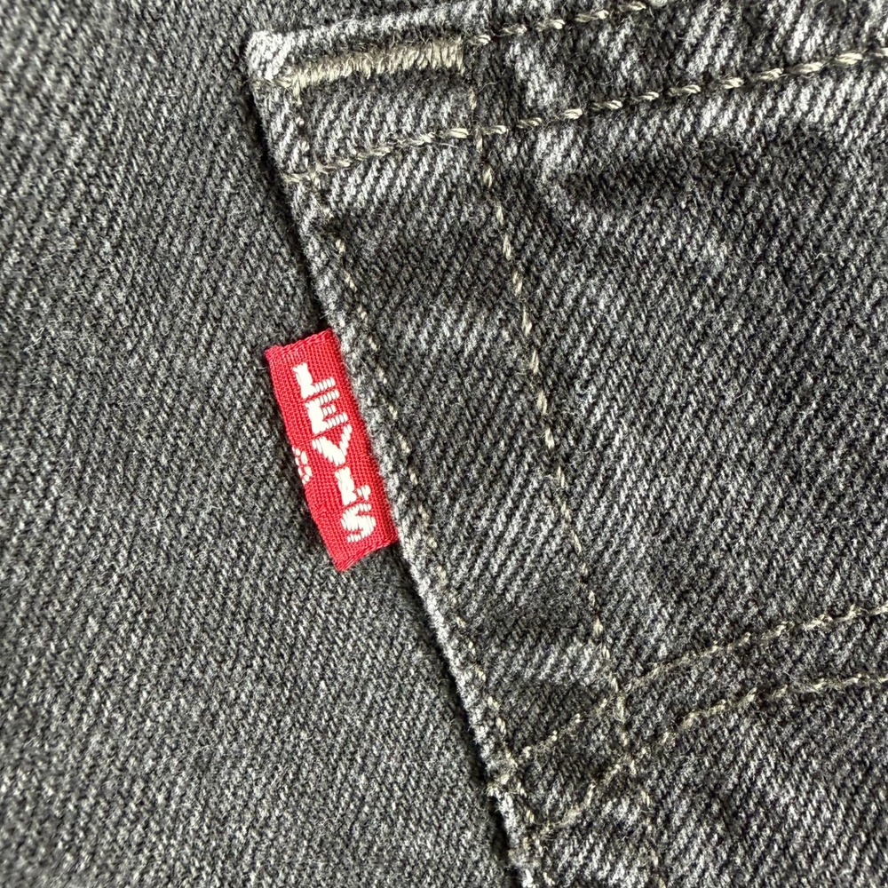 Levi's Denim Shorts Womens 28 Black 501 Button Fly Cut Off Distressed Frayed - Picture 9 of 12